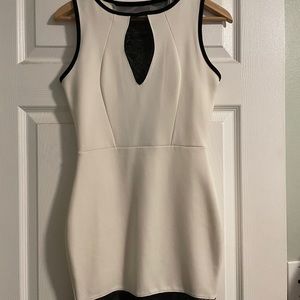 White with black mesh dress